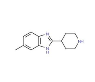 5-Methyl-2-piperidin-4-yl-1H-benzoimidazole (CAS 295790-48-6) - chemical structure image