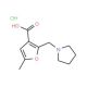5-Methyl-2-pyrrolidin-1-ylmethyl-furan-3-carboxylic acid hydrochloride - chemical structure image
