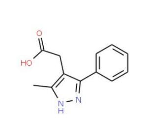 (5-Methyl-3-phenyl-1H-pyrazol-4-yl)acetic acid (CAS 1239325-89-3) - chemical structure image