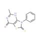 5-methyl-3-phenyl-2-thioxo-2,3-dihydro[1,3]thiazolo[4,5-d]pyrimidin-7(6H)-one (CAS 141622-32-4) - chemical structure image