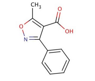 5-Methyl-3-phenylisoxazole-4-carboxylic acid (CAS 1136-45-4) - chemical structure image