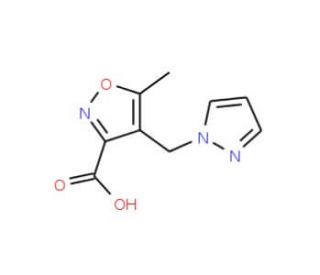 5-Methyl-4-(1H-pyrazol-1-ylmethyl)isoxazole-3-carboxylic acid - chemical structure image