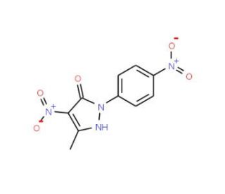 5-Methyl-4-nitro-2-(4-nitro-phenyl)-2H-pyrazol-3-ol (CAS 132-42-3) - chemical structure image