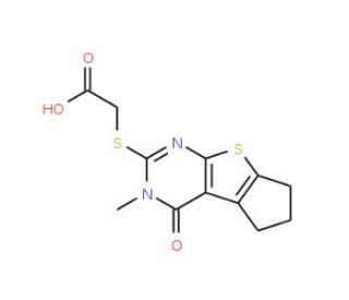 (5-Methyl-4-oxo-2,3,4,5-tetrahydro-1H-8-thia-5,7-diaza-cyclopenta[a]inden-6-ylsulfanyl)-acetic acid - chemical structure imag