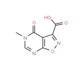 5-Methyl-4-oxo-4,5-dihydroisoxazolo-[5,4-d]pyrimidine-3-carboxylic acid (CAS 1104927-34-5) - chemical structure image