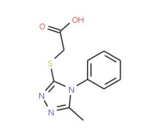 (5-Methyl-4-phenyl-4H-[1,2,4]triazol-3-ylsulfanyl)-acetic acid (CAS 200815-83-4) - chemical structure image
