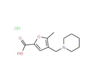 5-Methyl-4-piperidin-1-ylmethyl-furan-2-carboxylic acid hydrochloride - chemical structure image