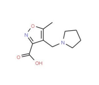 5-Methyl-4-(pyrrolidin-1-ylmethyl)isoxazole-3-carboxylic acid - chemical structure image
