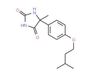 5-methyl-5-[4-(3-methylbutoxy)phenyl]imidazolidine-2,4-dione (CAS 68524-21-0) - chemical structure image