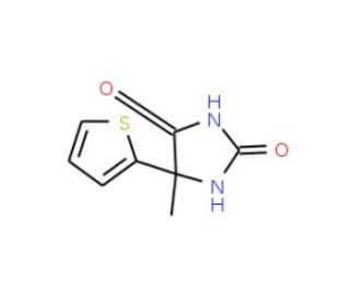 5-methyl-5-thien-2-ylimidazolidine-2,4-dione (CAS 62031-97-4) - chemical structure image