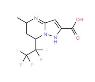 5-Methyl-7-(pentafluoroethyl)-4,5,6,7-tetrahydro-pyrazolo[1,5-a]pyrimidine-2-carboxylic acid - chemical structure image