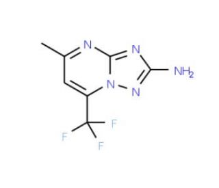 5-Methyl-7-(trifluoromethyl)[1,2,4]triazolo-[1,5-a]pyrimidin-2-amine (CAS 339201-69-3) - chemical structure image