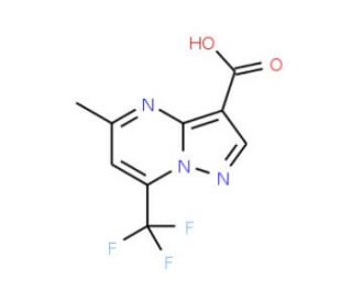 5-Methyl-7-(trifluoromethyl)pyrazolo-[1,5-a]pyrimidine-3-carboxylic acid (CAS 695191-64-1) - chemical structure image