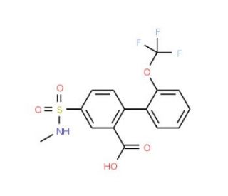 5-(methylsulfamoyl)-2-[2-(trifluoromethoxy)phenyl]benzoic acid - chemical structure image
