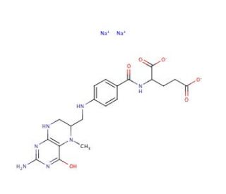 5-Methyltetrahydrofolic acid disodium salt (CAS 68792-52-9) - chemical structure image