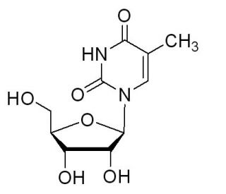 5-Methyluridine (CAS 1463-10-1) - chemical structure image