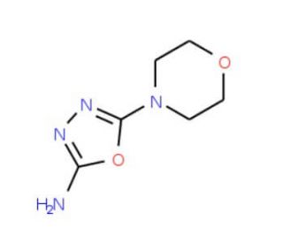 5-Morpholin-4-yl-1,3,4-oxadiazol-2-ylamine (CAS 496057-17-1) - chemical structure image