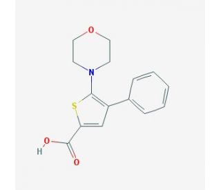 5-morpholin-4-yl-4-phenylthiophene-2-carboxylic acid - chemical structure image