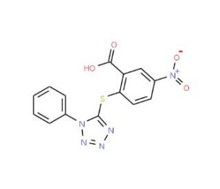 5-Nitro-2-(1-phenyl-1H-tetrazol-5-ylsulfanyl)-benzoic acid - chemical structure image