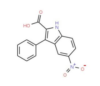 5-Nitro-3-phenyl-1H-indole-2-carboxylic acid (CAS 14182-37-7) - chemical structure image