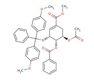 5-O-Acetyl-4-O-benzyloyl-3-O-dimethyloxytrityl-shikimic Acid Methyl Ester - chemical structure image