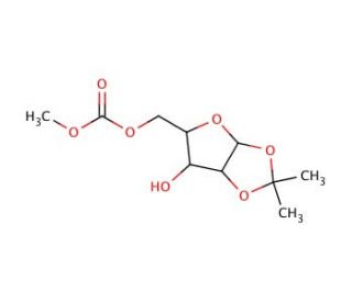 5-O-Carbomethoxy-1,2-O-isopropylidene-D-xylofuranose (CAS 5432-33-7) - chemical structure image