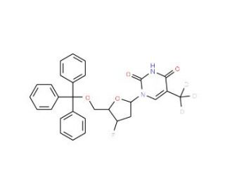 5-O-Trityl-3&prime;-deoxy-3&prime;-fluorothymidine-d3 - chemical structure image