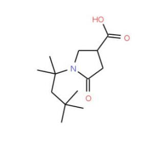 5-Oxo-1-(1,1,3,3-tetramethylbutyl)pyrrolidine-3-carboxylic acid - chemical structure image