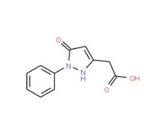 (5-oxo-1-phenyl-2,5-dihydro-1H-pyrazol-3-yl)acetic acid (CAS 37959-11-8) - chemical structure image
