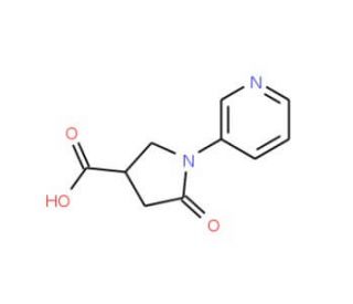 5-Oxo-1-pyridin-3-ylpyrrolidine-3-carboxylic acid (CAS 914637-52-8) - chemical structure image