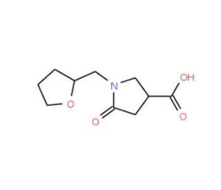 5-Oxo-1-(tetrahydro-furan-2-ylmethyl)-pyrrolidine-3-carboxylic acid - chemical structure image