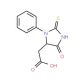 (5-Oxo-3-phenyl-2-thioxo-imidazolidin-4-yl)-acetic acid - chemical structure image