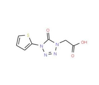 (5-oxo-4-thien-2-yl-4,5-dihydro-1H-tetrazol-1-yl)acetic acid - chemical structure image
