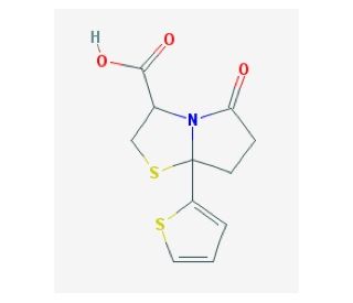 5-oxo-7a-thien-2-ylhexahydropyrrolo[2,1-b][1,3]thiazole-3-carboxylic acid - chemical structure image
