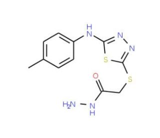 (5-p-Tolylamino-[1,3,4]thiadiazol-2-ylsulfanyl)-acetic acid hydrazide (CAS 52494-24-3) - chemical structure image