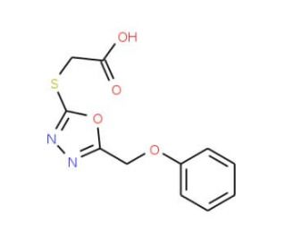 (5-Phenoxymethyl-[1,3,4]oxadiazol-2-ylsulfanyl)-acetic acid - chemical structure image