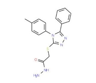 (5-Phenyl-4-p-tolyl-4H-[1,2,4]triazol-3-ylsulfanyl)-acetic acid hydrazide - chemical structure image