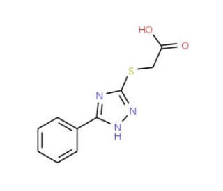 (5-Phenyl-4H-[1,2,4]triazol-3-ylsulfanyl)-acetic acid - chemical structure image