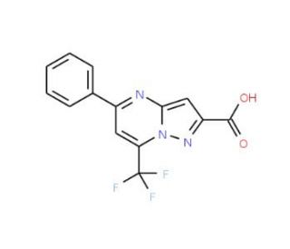 5-Phenyl-7-(trifluoromethyl)pyrazolo-[1,5-a]pyrimidine-2-carboxylic acid - chemical structure image