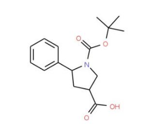 5-Phenyl-pyrrolidine-1,3-dicarboxylic acid 1-tert-butyl ester (CAS 885277-76-9) - chemical structure image