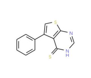 5-Phenyl-thieno[2,3-d]pyrimidine-4-thiol (CAS 182198-89-6) - chemical structure image