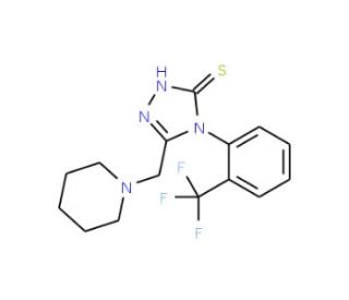 5-(piperidin-1-ylmethyl)-4-[2-(trifluoromethyl)phenyl]-4H-1,2,4-triazole-3-thiol - chemical structure image