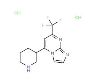 5-Piperidin-3-yl-7-trifluoromethyl-imidazo[1,2-a]-pyrimidine dihydrochloride (CAS 1185299-45-9) - chemical structure image