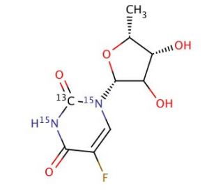 5&prime;-Deoxyfluorouridine-13C,15N2 - chemical structure image