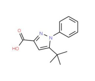 5-tert-butyl-1-phenyl-1H-pyrazole-3-carboxylic acid - chemical structure image
