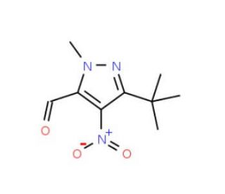 5-tert-Butyl-2-methyl-4-nitro-2H-pyrazole-3-carboxaldehyde - chemical structure image