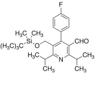 5-tert-Butyldimethylsilyloxymethyl-2,6-diisopropyl-4-(4-fluorophenyl)-pyridine-3-carboxaldehyde (CAS 124863-83-8) - chemical