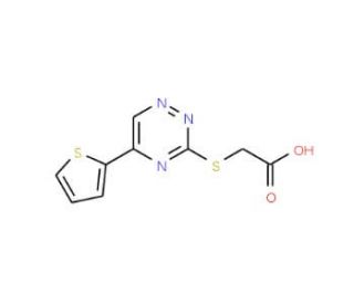 [(5-thien-2-yl-1,2,4-triazin-3-yl)thio]acetic acid - chemical structure image