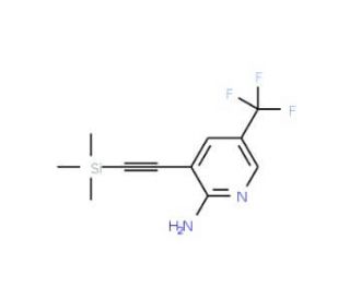 5-(Trifluoromethyl)-3-((trimethylsilyl)ethynyl)-pyridin-2-amine (CAS 1036027-52-7) - chemical structure image