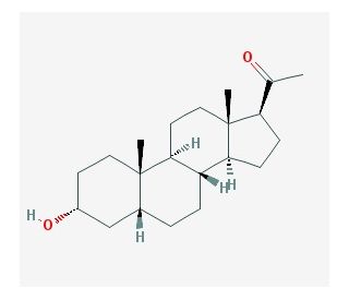 5&beta;-Pregnan-3&alpha;-ol-20-one (CAS 128-20-1) - chemical structure image